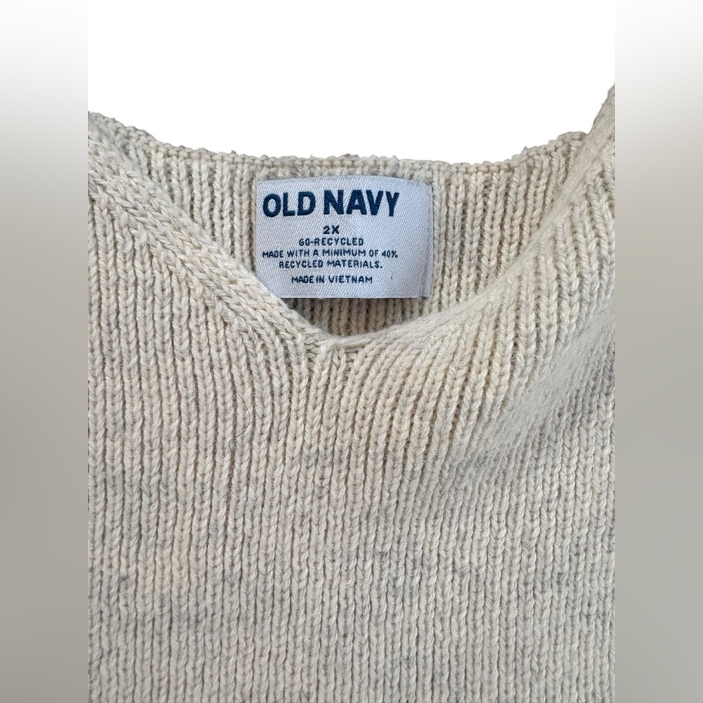 Old Navy V-Neck Rib-Knit Tank Top Wool Stretch Cropped 2X - Picture 8 of 9